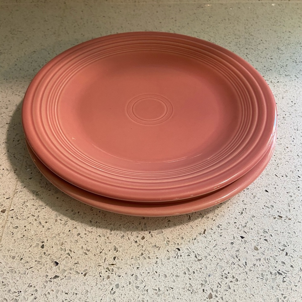 Fiestaware pink dinner plates
